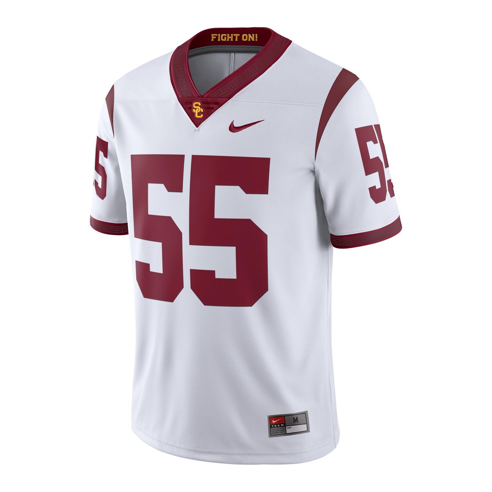 USC Trojans Nike White Road Limited Jersey #55
